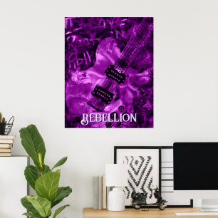 Ik hou van Rock 'N Roll Elektrische Gitaar Geperso Poster