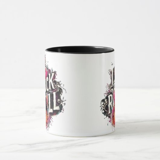 Ik hou van rock n roll elektrische gitaar schilder mok (Midden)