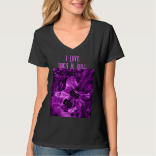 Ik hou van Rock N Roll elektrische gitaar schilder T-shirt