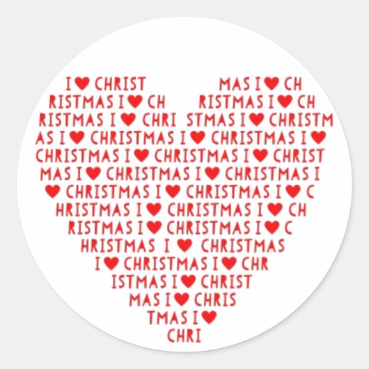 Ik hou van rode kerst Stickers met kerst (Voorkant)