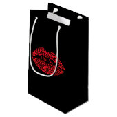 Ik hou van rode lips die taart klein cadeauzakje (Achterkant Gekanteld)