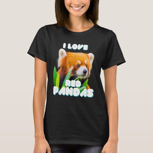 Ik hou van rode panda's wild dier t-shirt (Voorkant)