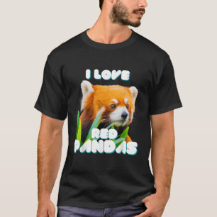 Ik hou van rode panda's wild dier t-shirt