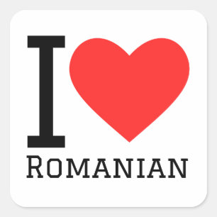 Ik hou van Roemeens Vierkante Sticker