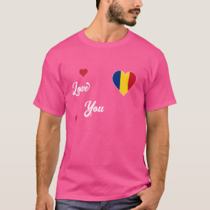 Ik hou van Roemenië met de Roemeense vlag in een h T-shirt