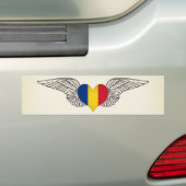 Ik hou van Roemenië - vleugels Bumpersticker (Op auto)