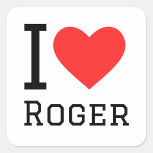 Ik hou van roger vierkante sticker