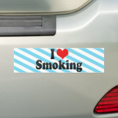 Ik hou van roken bumpersticker (Op auto)