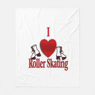Ik hou van rol-schaatsen fleece deken