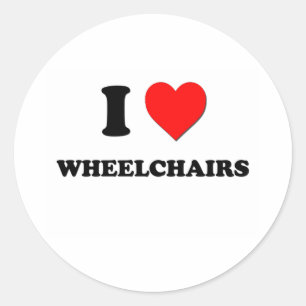 Ik hou van rolstoelen ronde sticker