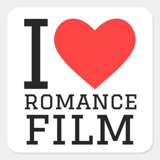Ik hou van romance film vierkante sticker (Voorkant)