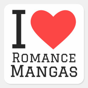Ik hou van romance manga vierkante sticker