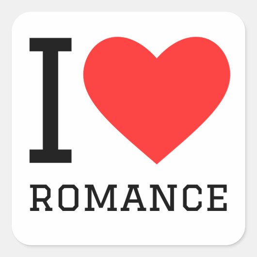 Ik hou van romance vierkante sticker (Voorkant)