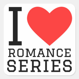 Ik hou van romantische series vierkante sticker