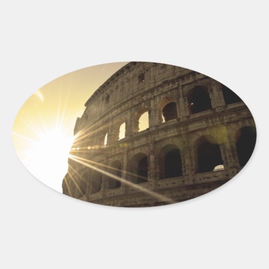 Ik hou van Rome - Colosseum Ovale Sticker (Voorkant)