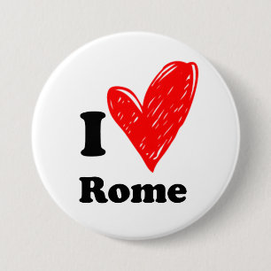 Ik hou van Rome Ronde Button 7,6 Cm