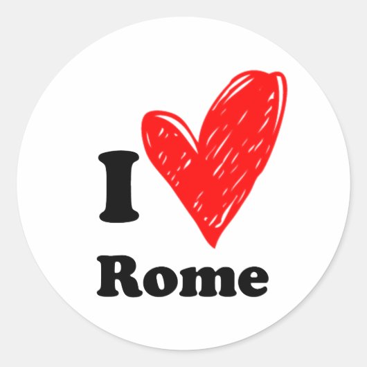 Ik hou van Rome Ronde Sticker (Voorkant)