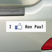 Ik hou van Ron Paul Bumpersticker (Op auto)