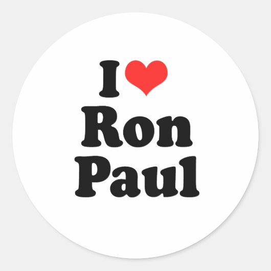 Ik hou van Ron Paul Ronde Sticker (Voorkant)