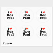 Ik hou van Ron Paul Ronde Sticker (Vel)