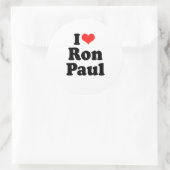 Ik hou van Ron Paul Ronde Sticker (Tas)
