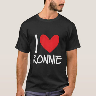 Ik hou van Ronnie naam gepersonaliseerde vent BFF T-shirt