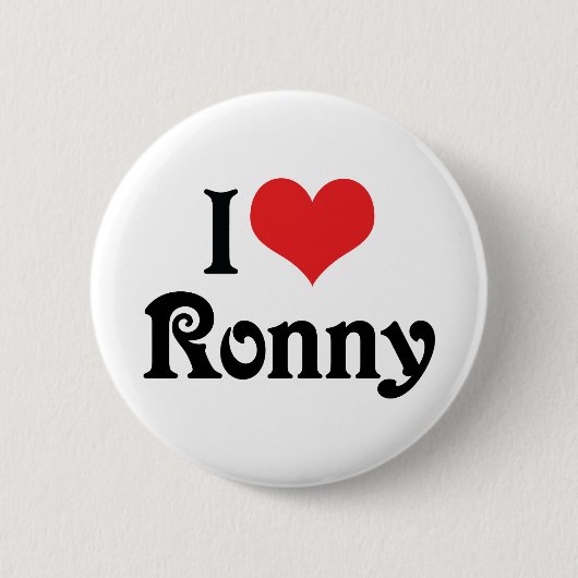Ik hou van Ronny Ronde Button 5,7 Cm (Voorkant)