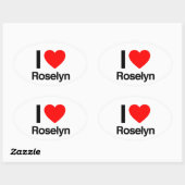 ik hou van roselyn ovale sticker (Vel)