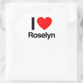ik hou van roselyn ovale sticker (Tas)