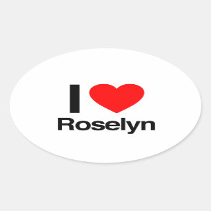 ik hou van roselyn ovale sticker