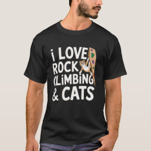Ik hou van rotsklimmen en katten houden van leuke t-shirt