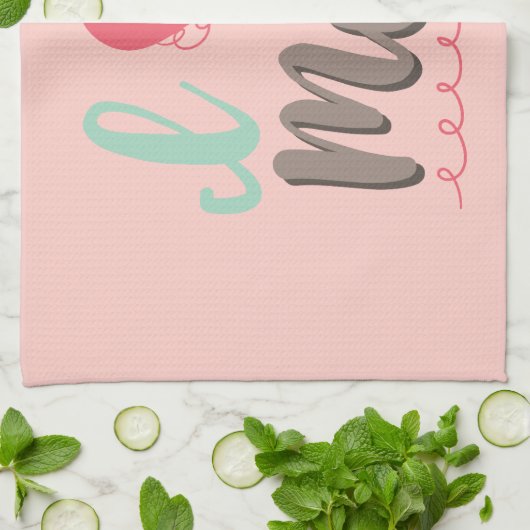 Ik hou van roze moeder theedoek (Gevouwen)