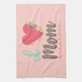 Ik hou van roze moeder theedoek (Verticaal)