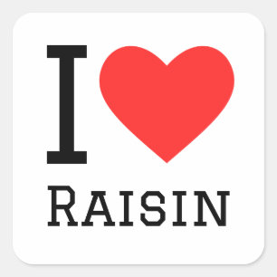 Ik hou van rozijnen vierkante sticker