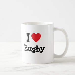 Ik hou van Rugby-hart aangepast aan maat Koffiemok