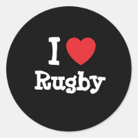 Ik hou van Rugby-hart aangepast aan maat