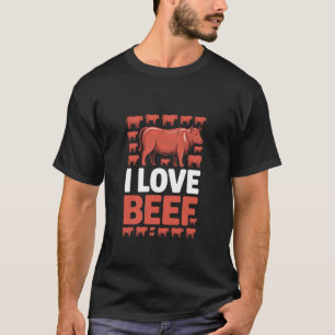 Ik hou van rundveeveeboeren BBQ-fans T-shirt