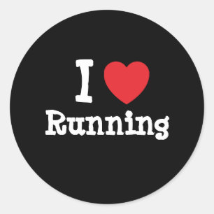 Ik hou van 'Runhart' op maat Ronde Sticker