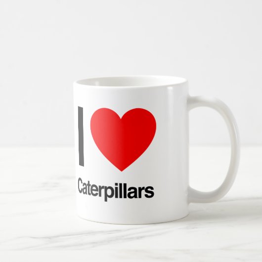 Ik hou van rupsen. koffiemok (Rechts)