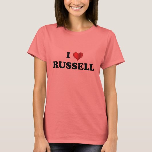 Ik hou van Russell Ringer T-shirt (Voorkant)
