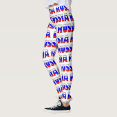Ik hou van Russisch vlagkleuren Typografie Patroon Leggings (Links)
