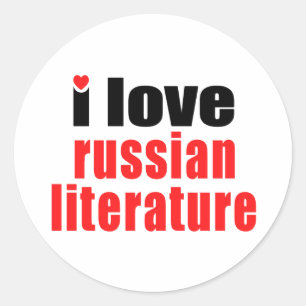 Ik hou van Russische literatuur Ronde Sticker