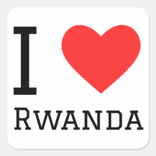 Ik hou van Rwanda Vierkante Sticker