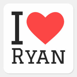 Ik hou van ryan vierkante sticker