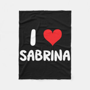 Ik hou van Sabrina - Hart - Naam Fleece Deken