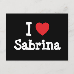 Ik hou van Sabrina hart T-Shirt Briefkaart