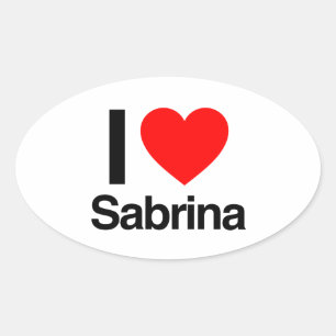 ik hou van sabrina ovale sticker