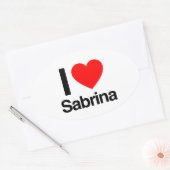 ik hou van sabrina ovale sticker (Envelop)