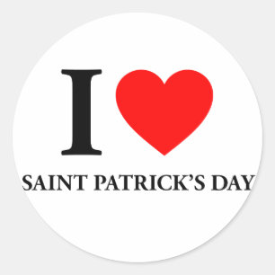 Ik hou van Saint Patrick's Day Ronde Sticker