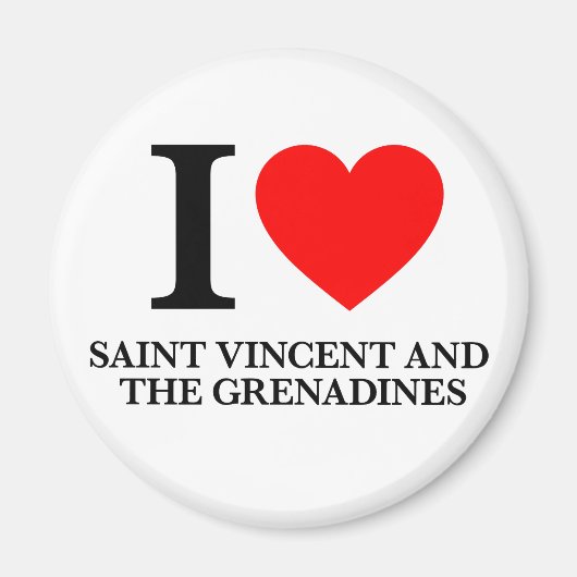 Ik hou van Saint Vincent en de Grenadines Magneet (Voorkant)
